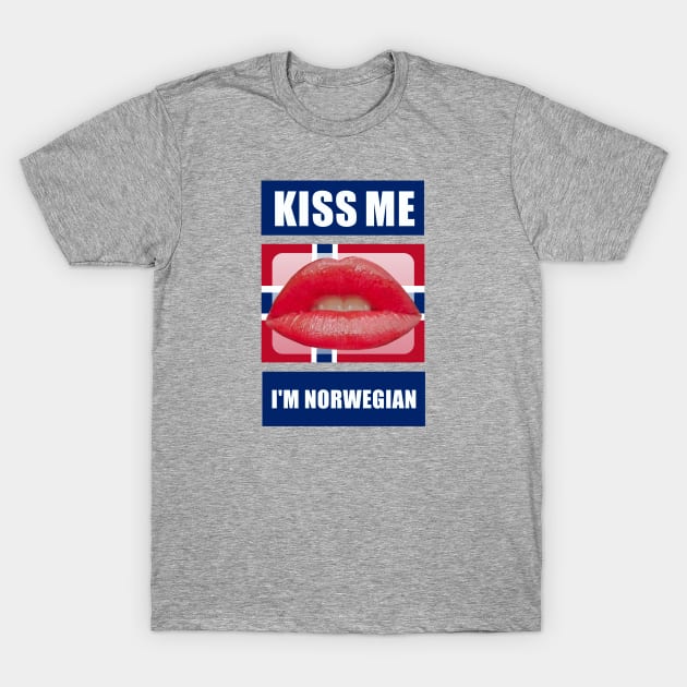 Kiss Me I'm Norwegian T-Shirt by Dale Preston Design